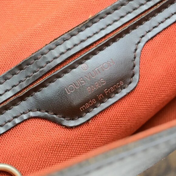 LOUIS VUITTON Logo Soho Backpack Bag Damier Ebene Leather Brown - Picture 12 of 16